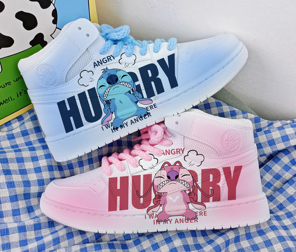 Stitch High Tops Disney Cartoon Sneakers Unisex Kids and Adult Running Sports Shoes Air Force 1 Gifts