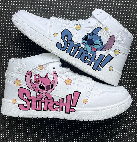 Stitch High Tops Disney Sneakers Stitch and Angel Unisex Kids and Adult Running Sports Shoes Gifts