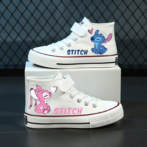 Lio And Stitch High Top Shoes Gifts For Kids Children Cartoon Cute Converse Sneakers Canvas High Tops Cozy