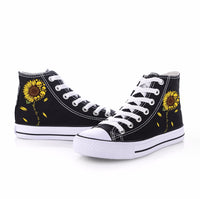 Skull And Sunflower High Tops You Are My Sunshine Canvas Sneakers Sport Shoes Cozy Tennis Shoes