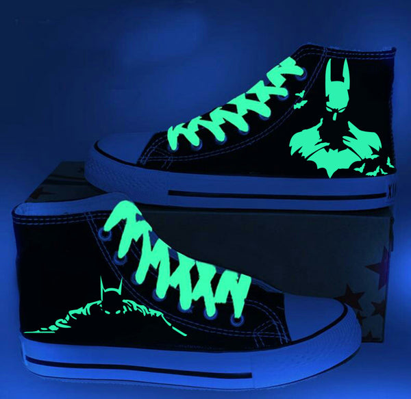 Batman High Top Luminous Canvas Shoes Sneaker Sport Shoes Batman Gifts