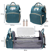 Waterproof Mummy Bag Diaper Bag Travel Backpack Foldable Crib Baby bed
