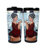 Fat Lady Funny Cestovní hrnek Nerezová izolovaná sklenice 400ml Kávový šálek na čaj Vtipná novinka Dárky Vánoční dárky