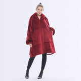 Winter Warm TV Pocket Hooded Blankets Sofa Cozy Blanket Sweatshirt