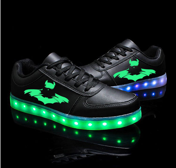 Batman Light Up Shoes Flashing LED Luminous Shoes Low Top Unisex Shoes