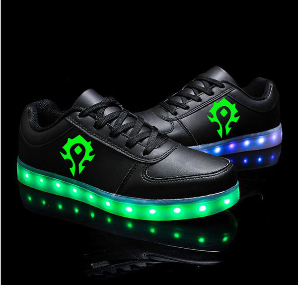 World of Warcraft Light Up Shoes Flashing LED Luminous Shoes Low Top Unisex Shoes