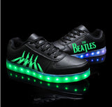 The Beatles Light Up Shoes Flashing LED Luminous Shoes Low Top Unisex Shoes