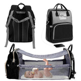 Waterproof Mummy Bag Diaper Bag Travel Backpack Foldable Crib Baby bed