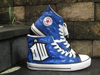 doctor who shoes hand painted Canvas Sneakers hand painted canvas leisure shoes high top shoes