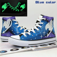 Glow Fairy Tail Logo Shoes Galaxy Shoes Hand Painted Shoes High Top Sneakers Childrn shoes
