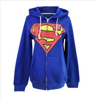 Ohromující unisex pánský a dámský svetr Onesie Superman &amp; Batman s kapucí na zip vpředu