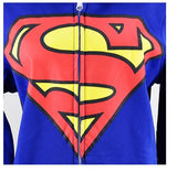 Stunning Unisex Mens And Womens Onesie Superman & Batman Hooded Zip Front Sweater