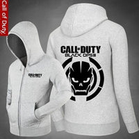 Call Of Duty,Skull Soldier Pattern Zipper Hooded Cardigan Sweater,Stree Fashion Sports Coat,Cool Hoodie Sweater Coat