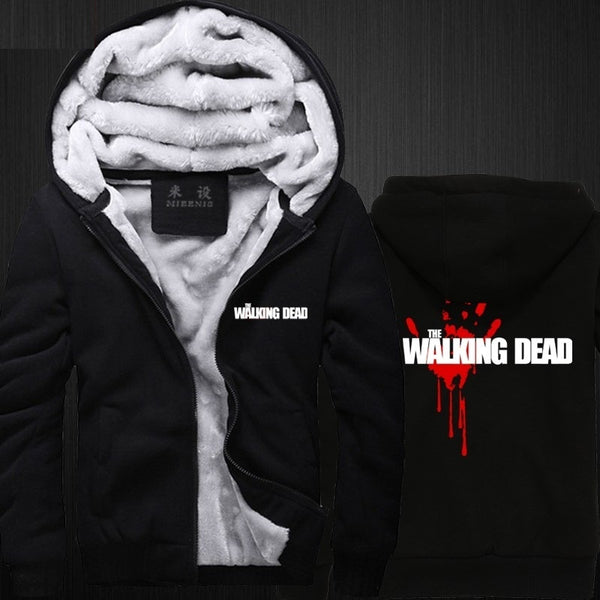 The Walking Dead Thickening cotton-padded jacket Winter Warm Hoodie Flannel Coats Soft Comfort Cashmere Sweatshirts