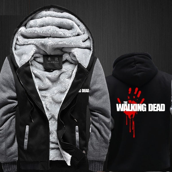 The Walking Dead Thickening bavlněná vycpaná bunda Zimní Teplá Mikina Flanelové Kabáty Měkké Komfort Kašmírové mikiny