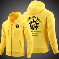 Supernatural Unisex svetr na zip s kapucí Cardigan,Stree Fashion Sportovní kabát,Cool Mikina Svetr