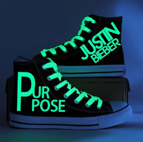 Unisex   Justin Bieber Canvas Shoes Luminous Shoes High Tops Lighted Sneakers Outdoor  Leisure Fashion Sneakers