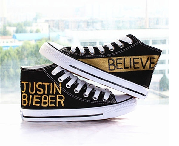 Unisex  Justin Bieber Canvas Shoes High Tops Casual Shoes Outdoor  Leisure Fashion Sneakers
