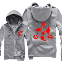 Naruto Sasuke Kakashi Konoha Unisex  Zipper Hooded Cardigan Sweater,Stree Fashion Sports Coat,Cool Hoodie Sweater Coat