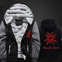 Naruto Sasuke Kakashi Konoha Thickening cotton-padded jacket Winter Warm Hoodie Flannel Coats Soft Comfort Cashmere Sweatshirts