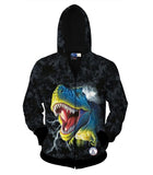 Stunning Unisex Mens And Womens Onesie Dinosaur Hooded Zip Front Sweater