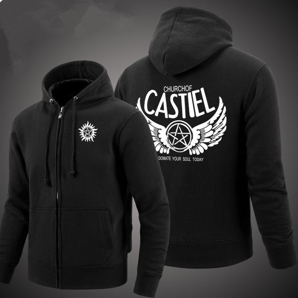 Supernatural Unisex  Zipper Hooded Cardigan Sweater,Stree Fashion Sports Coat,Cool Hoodie Sweater Coat