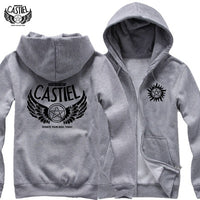 Supernatural Unisex svetr na zip s kapucí Cardigan,Stree Fashion Sportovní kabát,Cool Mikina Svetr