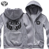 Supernatural Unisex svetr na zip s kapucí Cardigan,Stree Fashion Sportovní kabát,Cool Mikina Svetr