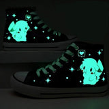 Pikachu Luminous High top Canvas Shoes Sneaker Children Shoes Gifts