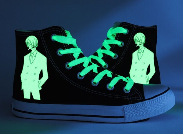 one piece Sanji Luminous High Top Canvas Shoes Sneakers Sports,Shoes,Leisure Shoes