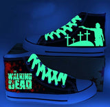 The Walking Dead  Shoes High Top  Luminous Unisex Canvas Shoes Lighted Sneakers Sports  Shoes