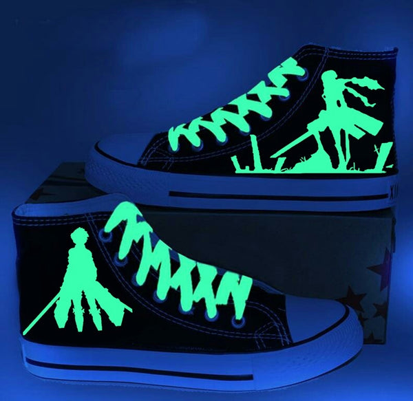 Attack on Titan Luminous Canvas Shoes,Fashion Unisex Leisure Shoes,Lovers Shoes