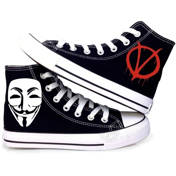 V for Vendetta Shoes Canvas Shoes Sneakers V for Vendetta High Top Shoes Christmas Gifts Birthday Gifts