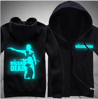 The Walking Dead Luminous Unisex Svetr Cardigan s kapucí na zip, Sportovní kabát Stree Fashion, Kabát s kapucí Cool Hoodie