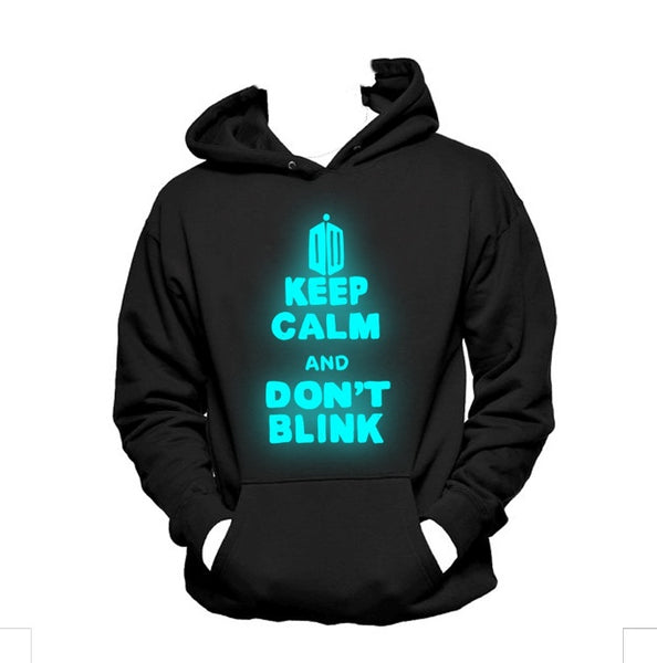 Doctor Who Keep Calm and Don't Blink Luminous Hooded Sweater Pullover Sweater For Men and Women,Lovers Sweatshirt Christmas Gifts Birthday Gifts
