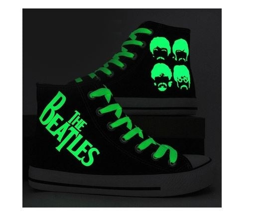 The Beatles Shoes High Top Luminous Canvas Shoes Sports Shoes Lighted Sneakers for Men and Women Christmas Gifts Birthday Gifts