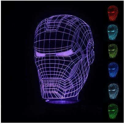 Iron man 3D Illusion Led Table Lamp 7 Color Change LED Desk Light Lamp Art Deco Special Gifts