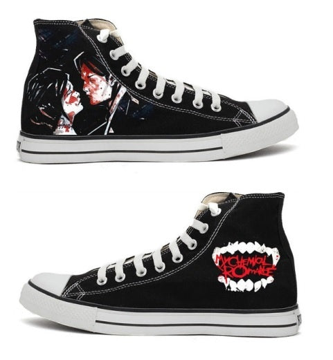 My Chemical Romance Shoes Hand painted Canvas Shoes Unisex Sneakers Sports Shoes Christmas Gifts Birthday Gifts