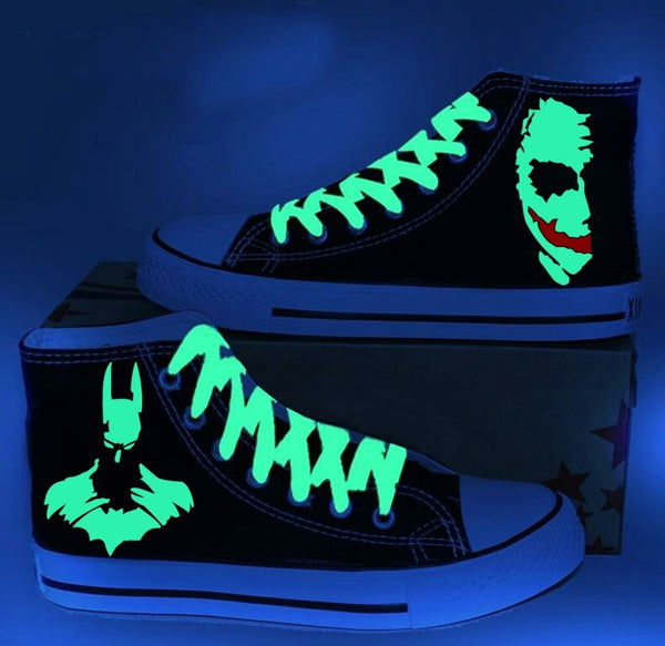 Svítící vysoké plátěné boty Batman Joker Sportovní boty Batman Joker