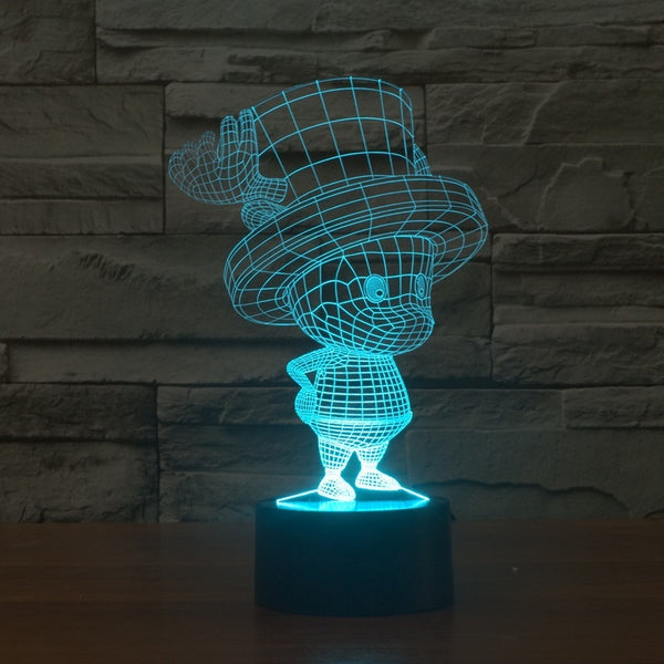 One piece Chopper 3D Illusion Led Table Lamp 7 Color Change LED Desk Light Lamp one piece Art Deco Special Gifts