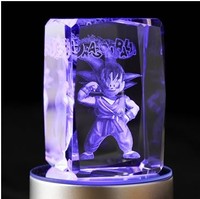 Dragonball Goku akční figurka Goku gravírovací krystal 3D LED figurka DRAGON BALL panenka