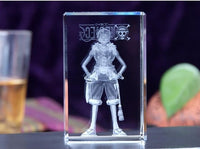 One Piece Luffy Action Figure Goku Engraving Crystal 3D LED Light Figure Luffy Doll