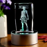 One Piece ACE Action Figure Goku Engraving Crystal 3D LED Light Figure One Piece Doll