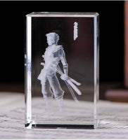 One Piece Roronoa Zoro Action Figure  Engraving Crystal 3D LED Light Figure One Piece Doll