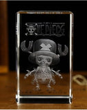 One Piece Tony Chopper Action Figure  Engraving Crystal 3D LED Light Figure One Piece Doll
