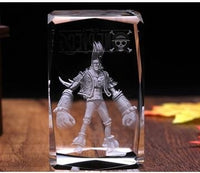 One Piece FRANKY Action Figure  Engraving Crystal 3D LED Light Figure One Piece Franky Doll