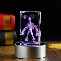 One Piece FRANKY Action Figure  Engraving Crystal 3D LED Light Figure One Piece Franky Doll