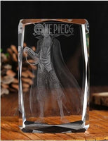 One Piece Akakami no shankusu Action Figure  Engraving Crystal 3D LED Light Figure One Piece  Shankusu Doll