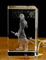 One PieceTrafalgar Law Action Figure  Engraving Crystal 3D LED Light Figure One Piece Trafalgar Law Doll
