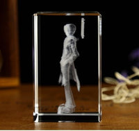One Piece Sanji Action Figure  Engraving Crystal 3D LED Light Figure One Piece Sanji Doll